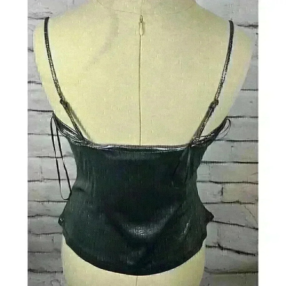 Pookie & Sebastian Womens Size S Metallic Gray Tank Top Spaghetti Stap - Picture 2 of 4